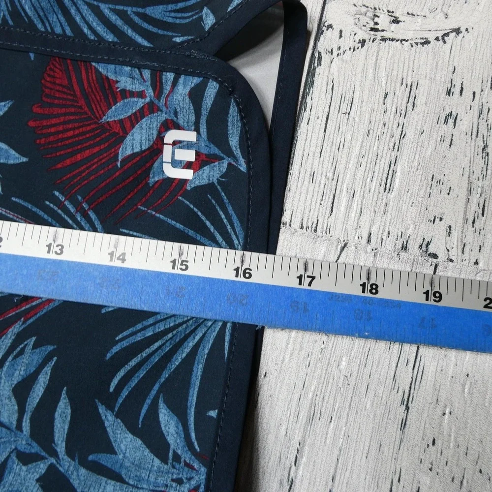 TravisMathew Shorts Boys Large Navy Blue Red Palm Leaf Board Shorts Swim Trunks